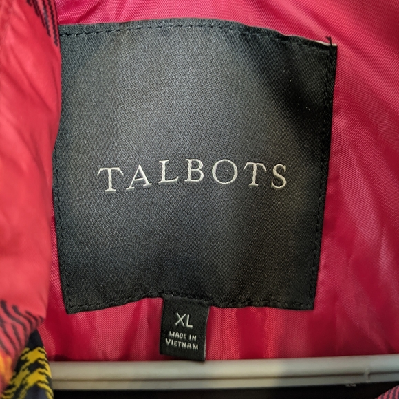 Talbots Red Tartan Plaid Down Puffer Vest - Picture 7 of 8